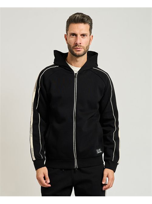 Felpa uomo EA7 fullzip con logo tape sulle spalle EMPORIO ARMANI EA7 | 7M000973-AF10377UC001